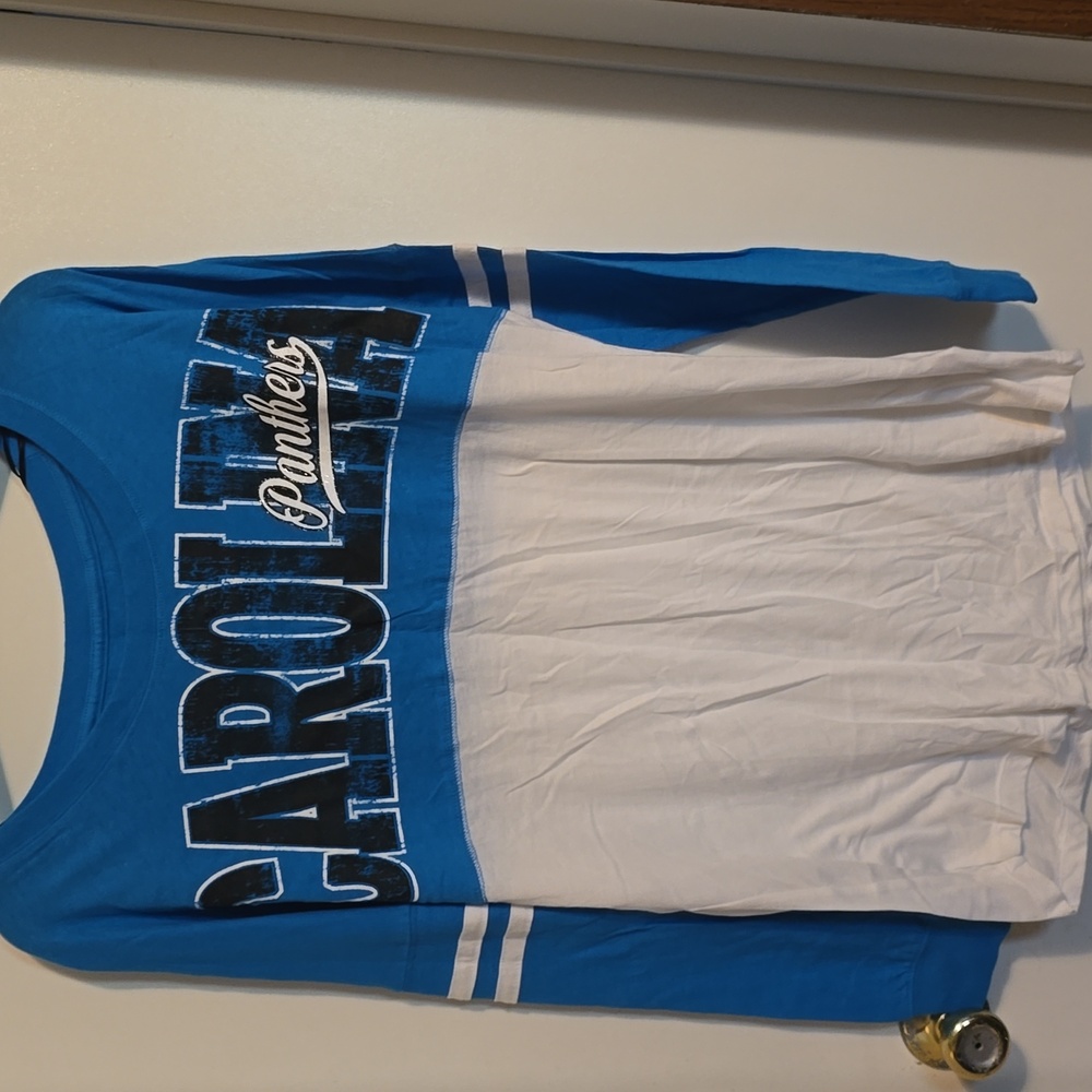 Carolina Panthers Blue and White Long Sleeve Shirt